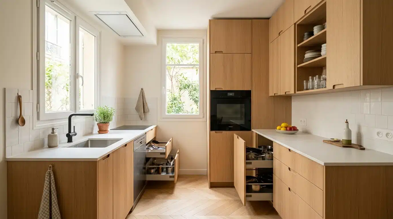 Illustration — Aménagement petite cuisine 4m² : 10 solutions pratiques (hero)